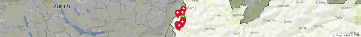 Kartenansicht für Apotheken-Notdienste in der Nähe von Röthis (Feldkirch, Vorarlberg)
